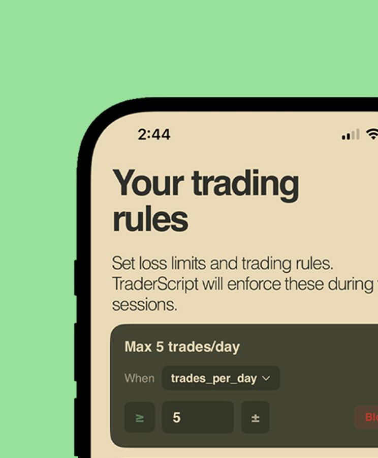 TraderScript daily loss limit screen